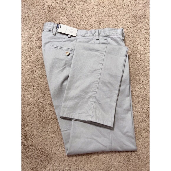 Peter Millar Crown Chino Golf Pants Size 32 Grey Pockets Cotton Blend $175 NWT - Picture 8 of 8